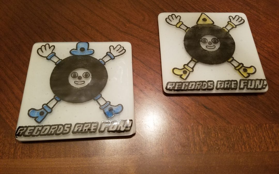 Records Are Fun! Fused-Glass Coasters